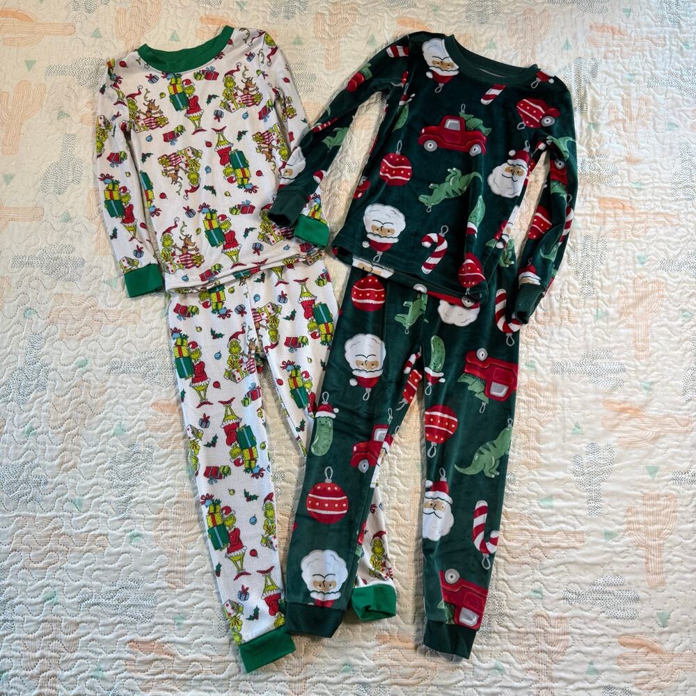 Carter’s & Grinch Christmas Pajama Set Bundle 4T Holiday PJs